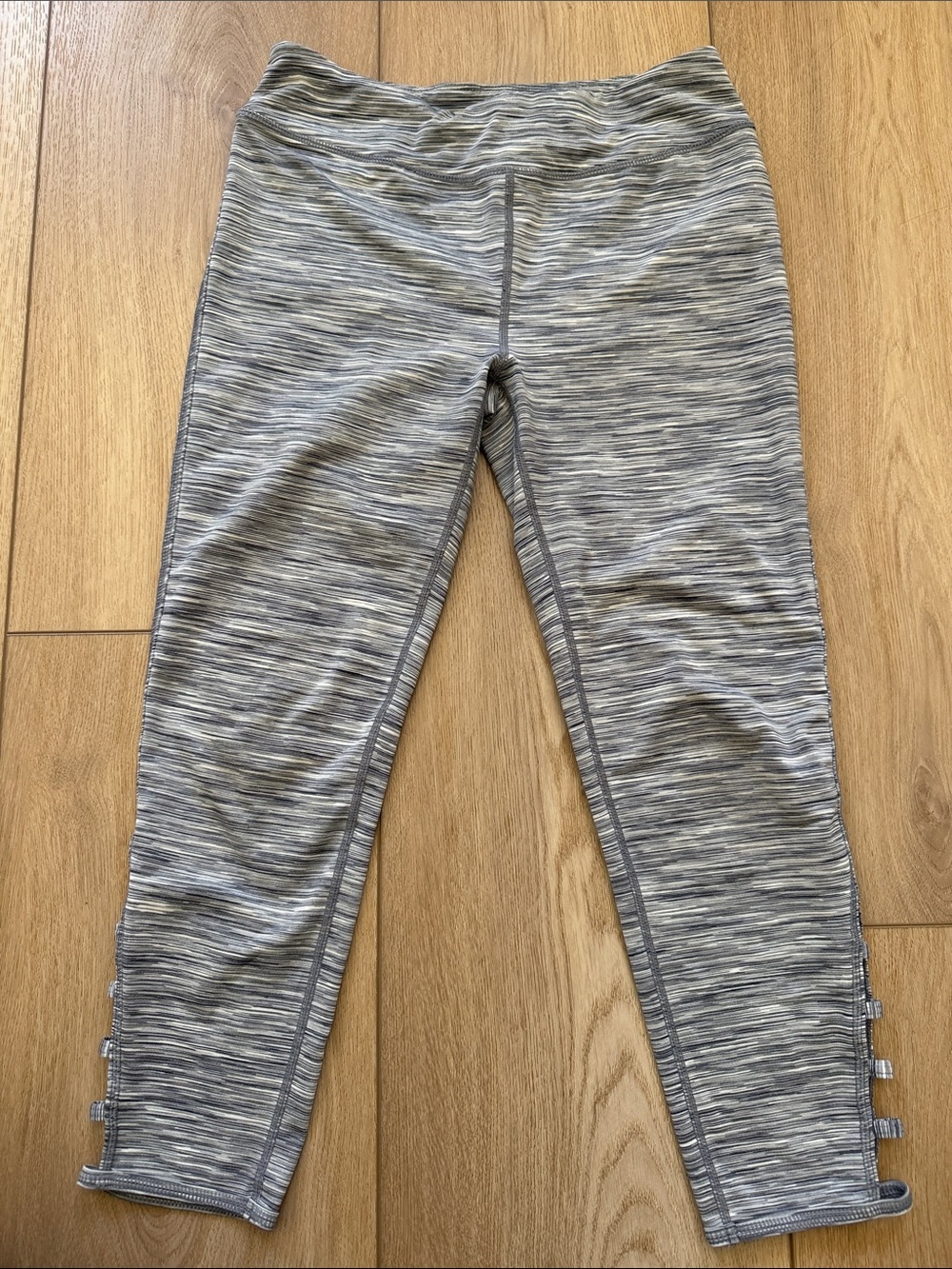 Zella Girl Gray Space-Dye Leggings with Side Tab Detail Size 14/16
